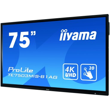 iiyama ProLite TE7503MIS-B1AG moniteur à écran tactile 190,5 cm (75") 3840 x 2160 pixels Plusieurs pressions Multi-utilisateur