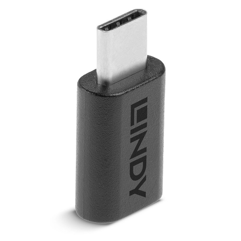 Lindy 41896 changeur de genre de câble USB-C Micro-B Noir