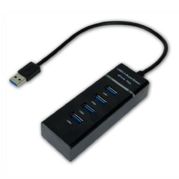 MCL USB3-M104B N hub & concentrateur USB 3.2 Gen 1 (3.1 Gen 1) Type-A Noir