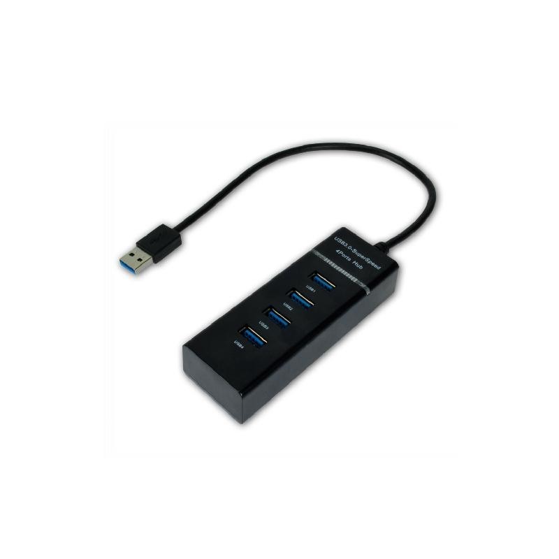MCL USB3-M104B N hub & concentrateur USB 3.2 Gen 1 (3.1 Gen 1) Type-A Noir
