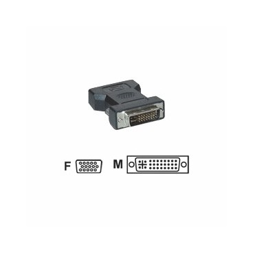 MCL Adaptateurs DVI-I vers HD15 (VGA)DVI-I Male   HD15 Femelle VGA (D-Sub) Noir