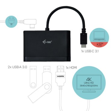 i-tec USB C HDMI Travel Adapter PD Data