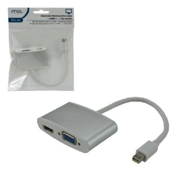 MCL CG-298C câble vidéo et adaptateur 0,24 m Mini DisplayPort HDMI + VGA (D-Sub) Blanc
