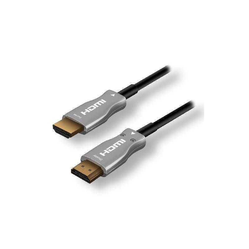 MCL MC385FO-15M câble HDMI HDMI Type A (Standard) Noir, Argent