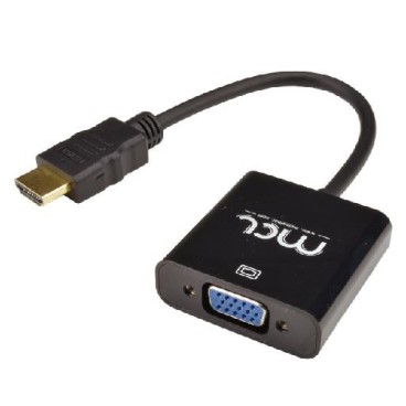 MCL CG-287C2 câble vidéo et adaptateur HDMI Type A (Standard) VGA (D-Sub) + 3,5 mm Noir