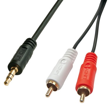 Lindy 35681 câble audio 2 m 3,5mm 2 x RCA Noir, Rouge, Blanc