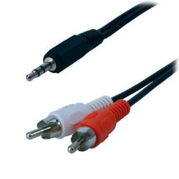 MCL MC720GE-1.5M câble audio 1,5 m 3,5mm 2 x RCA Noir