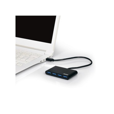 Port Designs 900121 hub & concentrateur USB 3.2 Gen 1 (3.1 Gen 1) Type-A 5000 Mbit s Noir