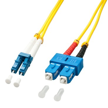 Lindy 47471 câble de fibre optique 2 m LC SC OS2 Jaune