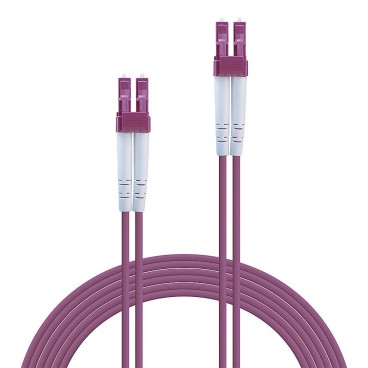 Lindy 46342 câble de fibre optique 3 m LC OM4 Rose