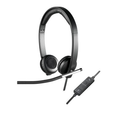 Logitech USB Headset Stereo H650e Casque Avec fil Arceau Bureau Centre d'appels Noir, Argent