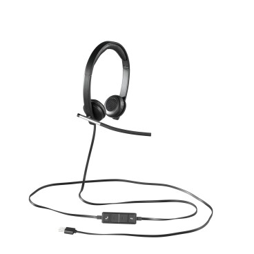 Logitech USB Headset Stereo H650e Casque Avec fil Arceau Bureau Centre d'appels Noir, Argent