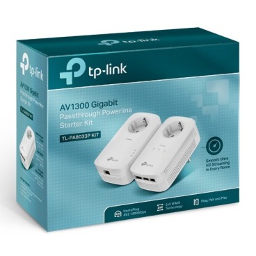 TP-Link TL-PA8033P KIT Adaptateur réseau CPL 1300 Mbit s Ethernet LAN Blanc