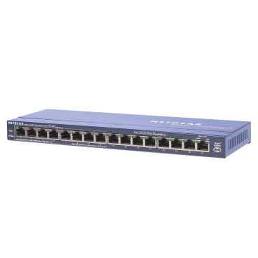 NETGEAR FS116PEU commutateur réseau Fast Ethernet (10 100) Connexion Ethernet, supportant l'alimentation via ce port (PoE)