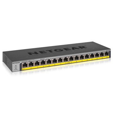 NETGEAR GS116LP Non-géré Gigabit Ethernet (10 100 1000) Connexion Ethernet, supportant l'alimentation via ce port (PoE) Noir