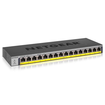 NETGEAR GS116PP Non-géré Gigabit Ethernet (10 100 1000) Connexion Ethernet, supportant l'alimentation via ce port (PoE) Noir