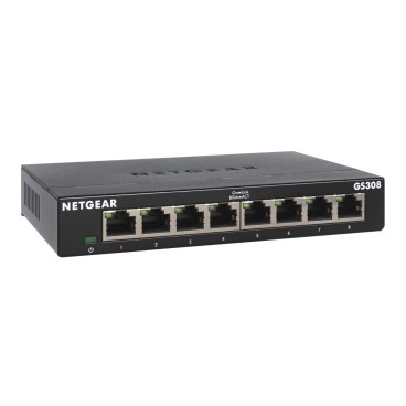 NETGEAR GS308-300PES commutateur réseau Non-géré L2 Gigabit Ethernet (10 100 1000) Noir