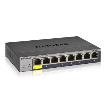 NETGEAR GS108Tv3 Géré L2 Gigabit Ethernet (10 100 1000) Gris