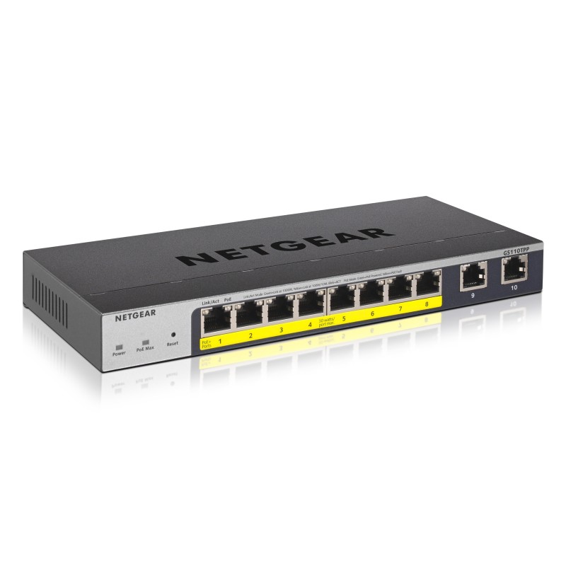NETGEAR GS110TPP Géré L2 L3 L4 Gigabit Ethernet (10 100 1000) Connexion Ethernet, supportant l'alimentation via ce port (PoE)