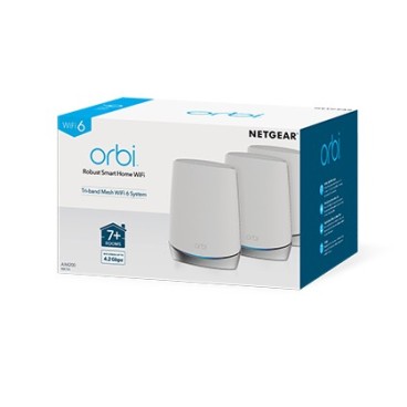 NETGEAR Orbi RBK753 AX4200 WiFi 6 Mesh System Tri-bande (2,4 GHz   5 GHz   5 GHz) Wi-Fi 6 (802.11ax) Blanc 7 Interne