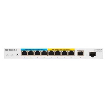 NETGEAR GS110TUP Géré L2 L3 Gigabit Ethernet (10 100 1000) Connexion Ethernet, supportant l'alimentation via ce port (PoE) Blanc
