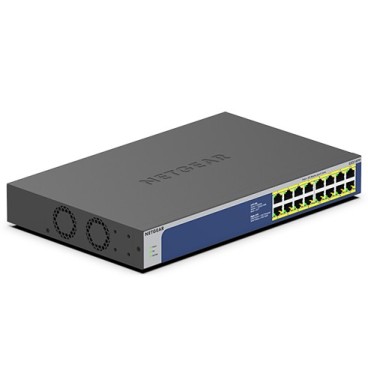 NETGEAR GS516PP Non-géré Gigabit Ethernet (10 100 1000) Connexion Ethernet, supportant l'alimentation via ce port (PoE) Bleu,