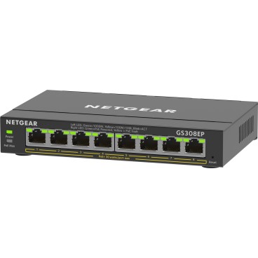NETGEAR 8-Port Gigabit Ethernet PoE+ Plus Switch (GS308EP) Géré L2 L3 Gigabit Ethernet (10 100 1000) Connexion Ethernet,