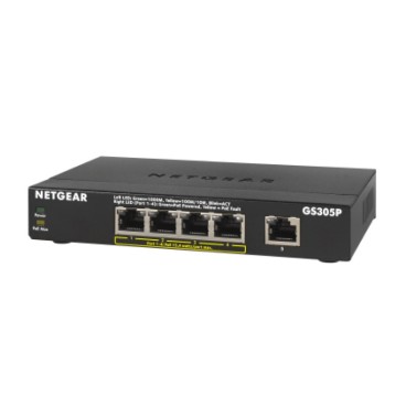 NETGEAR GS305Pv2 Non-géré Gigabit Ethernet (10 100 1000) Connexion Ethernet, supportant l'alimentation via ce port (PoE) Noir