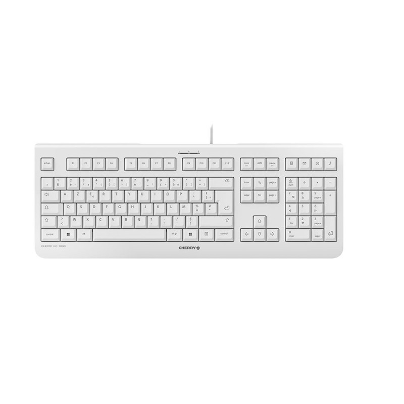 CHERRY KC 1000 Clavier filaire, blanc grisé, USB, AZERTY - FR