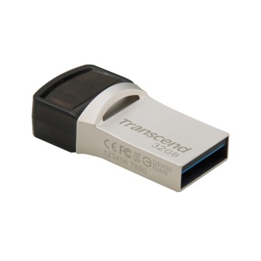 Transcend JetFlash 890 32GB lecteur USB flash 32 Go USB Type-A   USB Type-C 3.2 Gen 1 (3.1 Gen 1) Noir, Argent