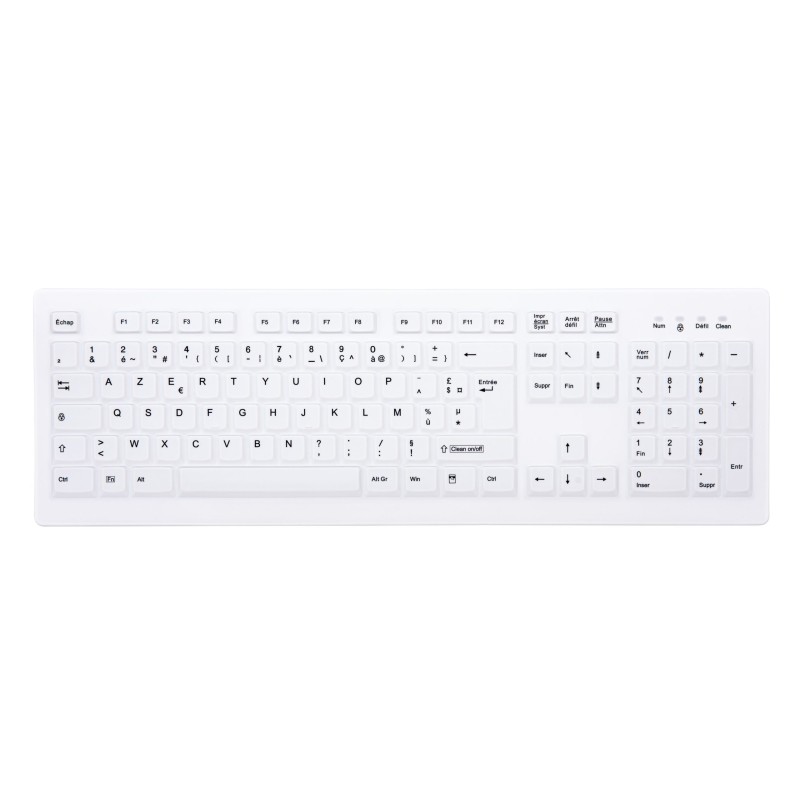 Contour Design Active Key AK-C8100F-FU1-W FR clavier Bureau RF sans fil AZERTY Français Blanc