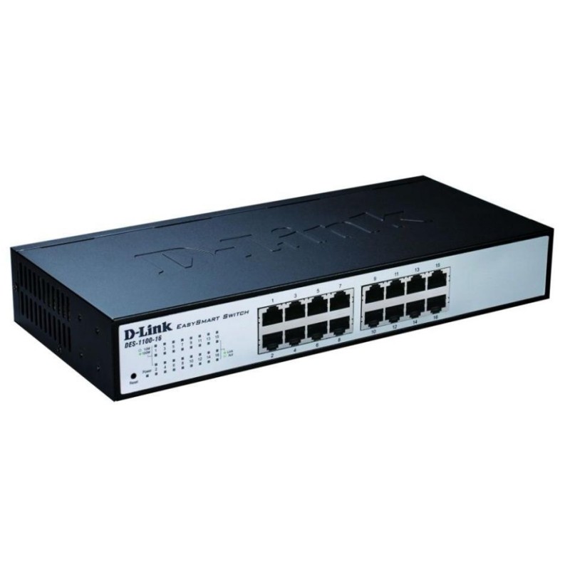 D-Link DES-1100-16 commutateur réseau Géré L2 Fast Ethernet (10 100) 1U Noir