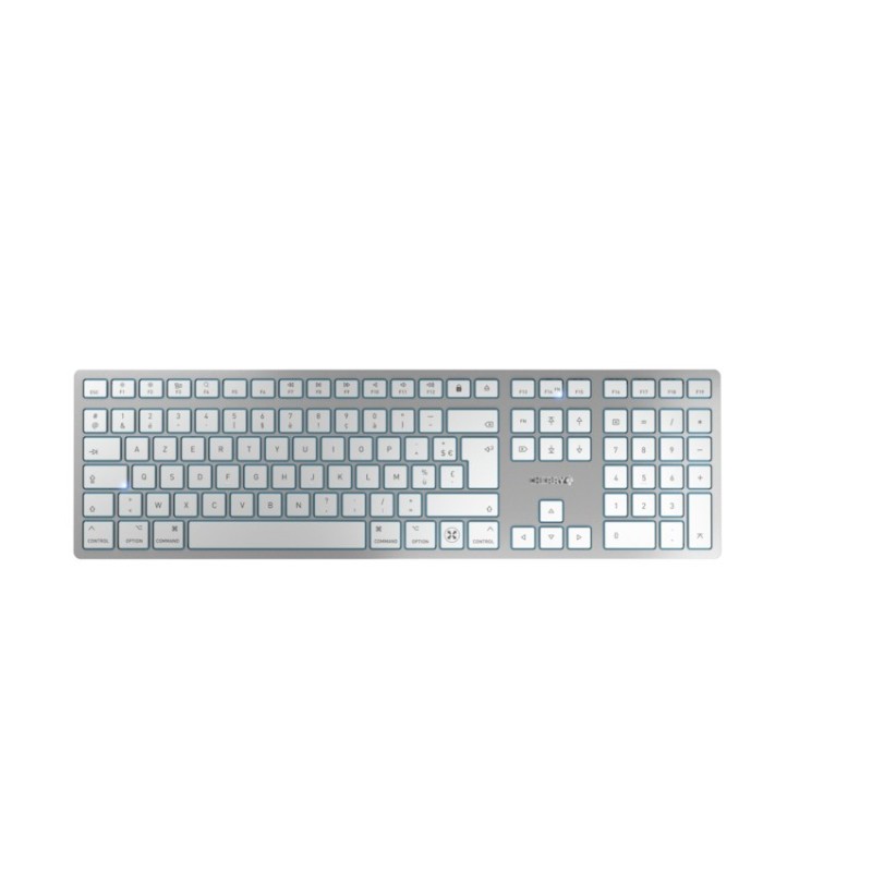 CHERRY KW 9100 SLIM FOR MAC clavier Universel USB + Bluetooth AZERTY Français Argent