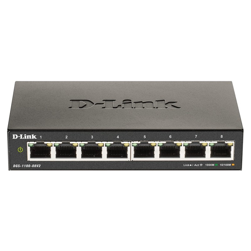D-Link DGS-1100-08V2 commutateur réseau Géré Gigabit Ethernet (10 100 1000) Noir
