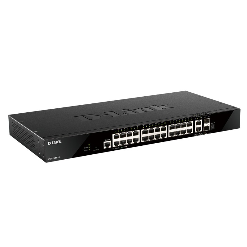 D-Link DGS-1520-28 commutateur réseau Géré L3 10G Ethernet (100 1000 10000) 1U Noir