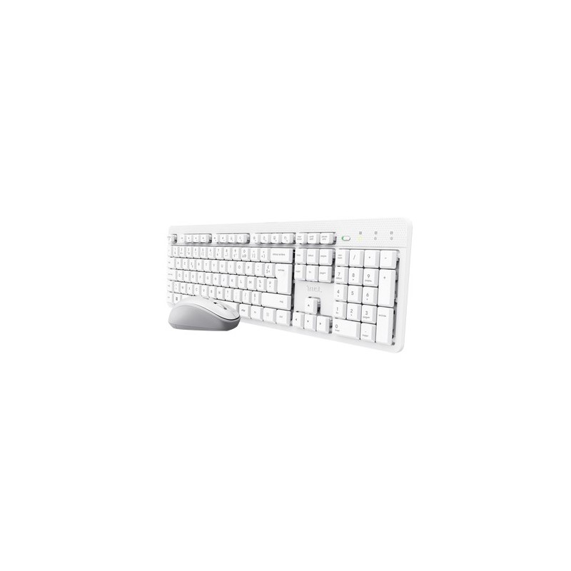 Trust Ody II Wireless clavier Souris incluse maison bureau RF sans fil AZERTY Français Blanc