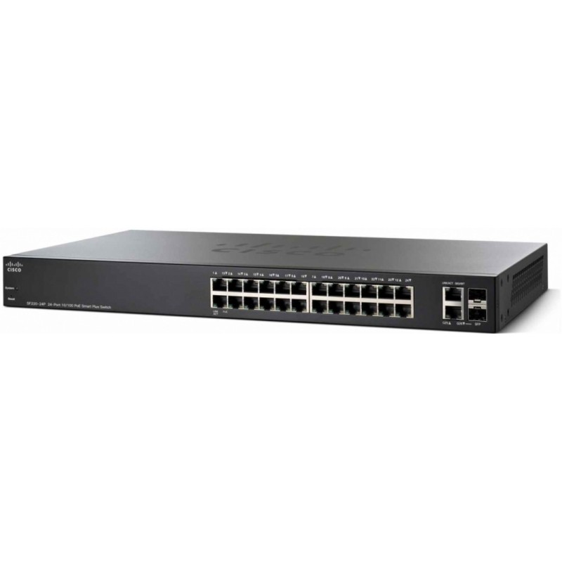 Cisco Small Business SF220-24P Géré L2 Fast Ethernet (10 100) Connexion Ethernet, supportant l'alimentation via ce port (PoE)