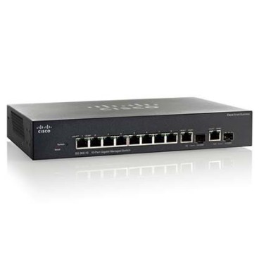 Cisco SG350-10MP Géré L3 Gigabit Ethernet (10 100 1000) Connexion Ethernet, supportant l'alimentation via ce port (PoE) Noir