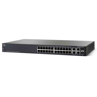 Cisco SG350-28MP Géré L3 Gigabit Ethernet (10 100 1000) Connexion Ethernet, supportant l'alimentation via ce port (PoE) Noir