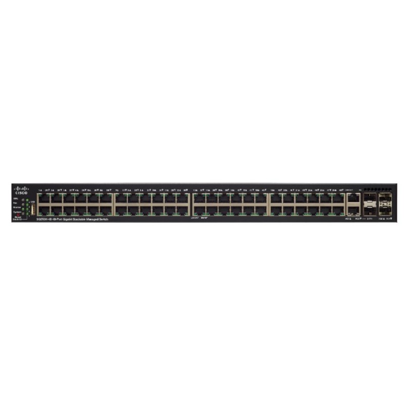 Cisco SG550X-48MP Géré L3 Gigabit Ethernet (10 100 1000) Connexion Ethernet, supportant l'alimentation via ce port (PoE) 1U