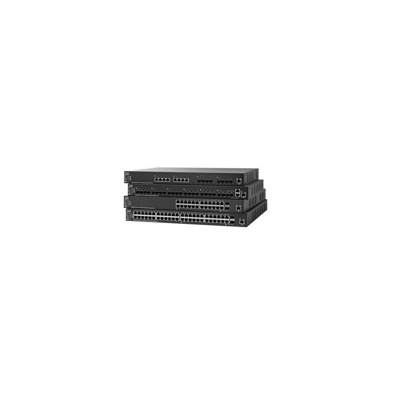 Cisco SX550X-24F 24-PORT 10G SFP+ STACKABLE MANAGED SWITCH Géré L3 Noir