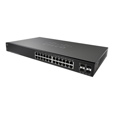 Cisco SG220-28MP Géré L2 Gigabit Ethernet (10 100 1000) Connexion Ethernet, supportant l'alimentation via ce port (PoE) 1U Noir