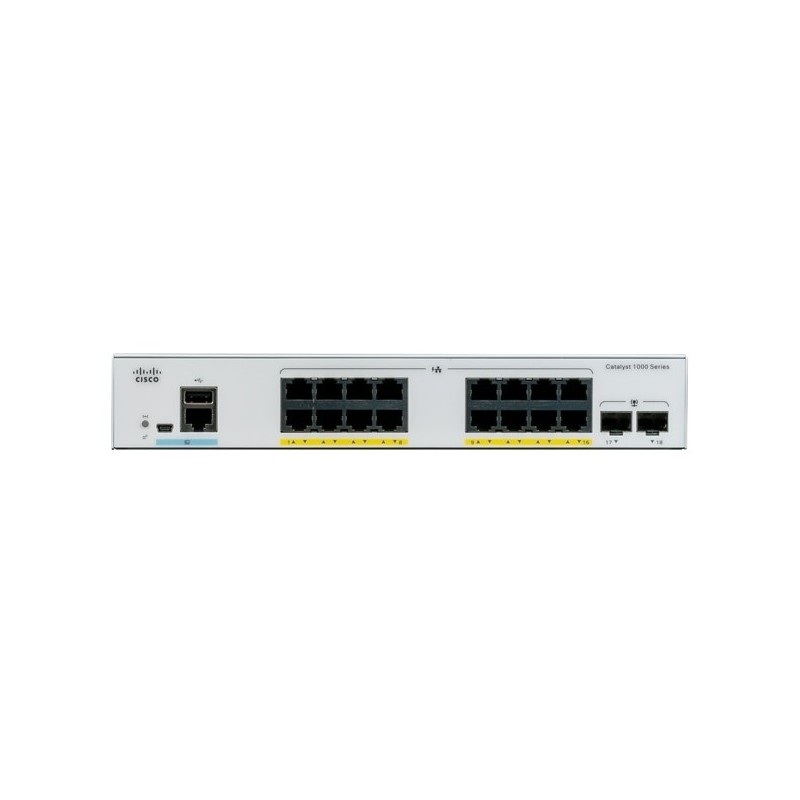 Cisco Catalyst C1000-16P-2G-L commutateur réseau Géré L2 Gigabit Ethernet (10 100 1000) Connexion Ethernet, supportant
