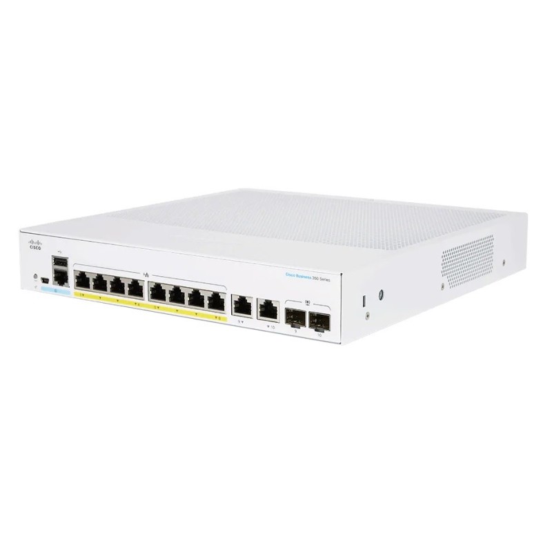 Cisco CBS250-8P-E-2G-EU commutateur réseau Géré L2 L3 Gigabit Ethernet (10 100 1000) Argent