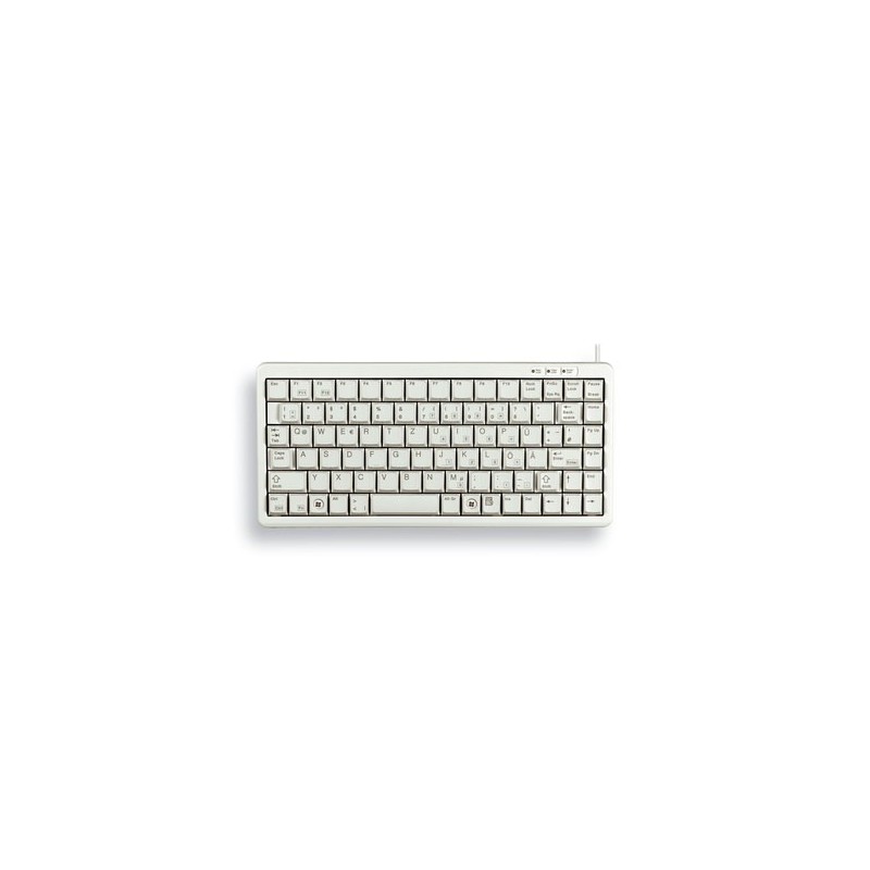 CHERRY G84-4100 COMPACT KEYBOARD Clavier filaire miniature, USB/PS2, gris  clair, AZERTY - FR