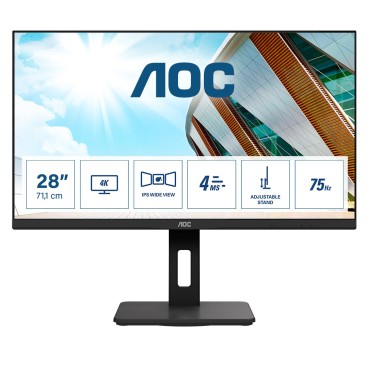 AOC P2 U28P2A écran plat de PC 71,1 cm (28") 3840 x 2160 pixels 4K Ultra HD LED Noir