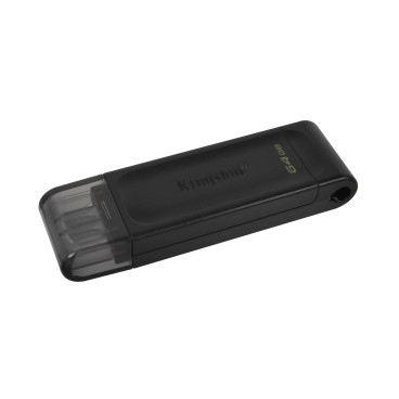 Kingston Technology DataTraveler 70 lecteur USB flash 64 Go USB Type-C 3.2 Gen 1 (3.1 Gen 1) Noir