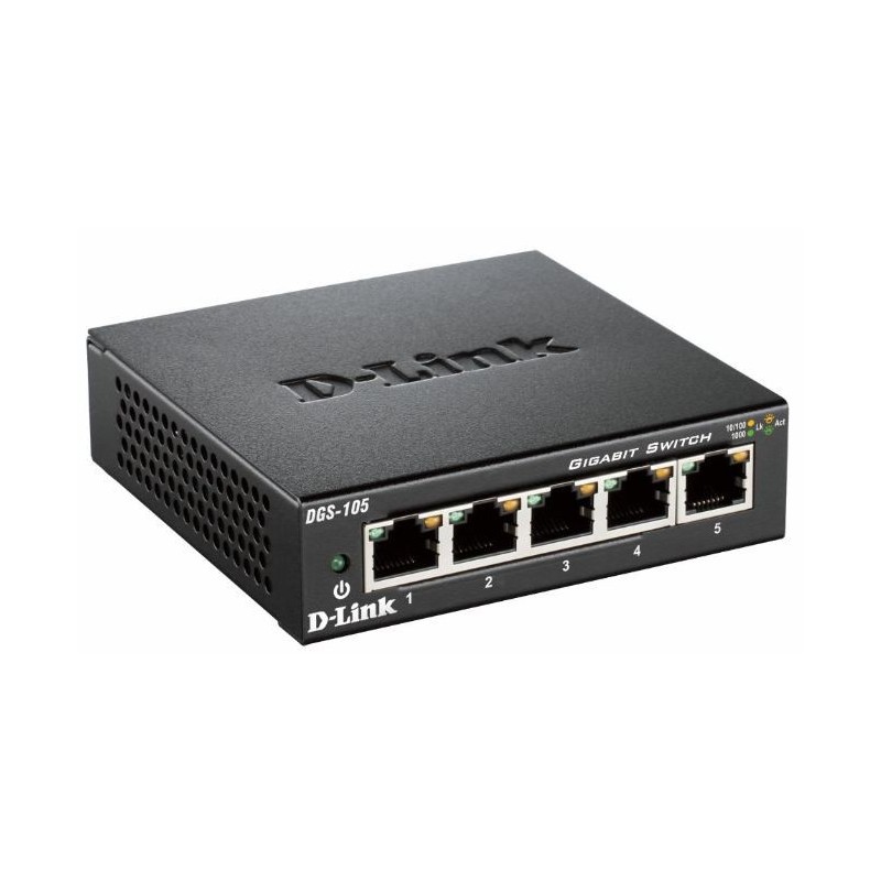 D-Link DGS-105 Non-géré L2 Gigabit Ethernet (10 100 1000) Noir