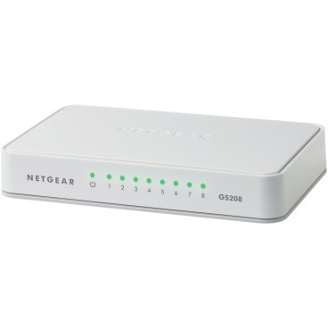 NETGEAR GS208 Non-géré Gigabit Ethernet (10 100 1000) Blanc