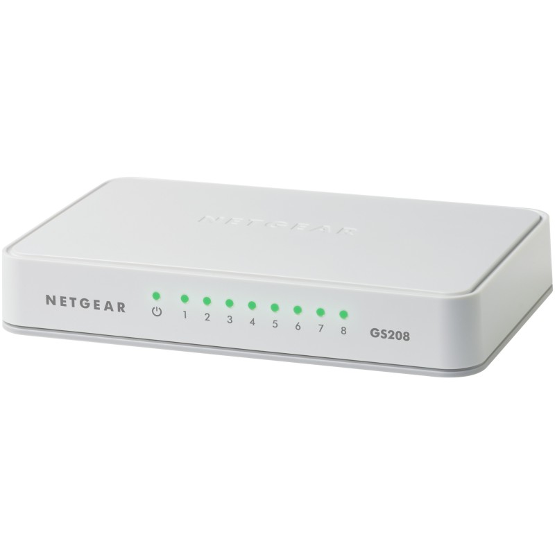 NETGEAR GS208 Non-géré Gigabit Ethernet (10 100 1000) Blanc